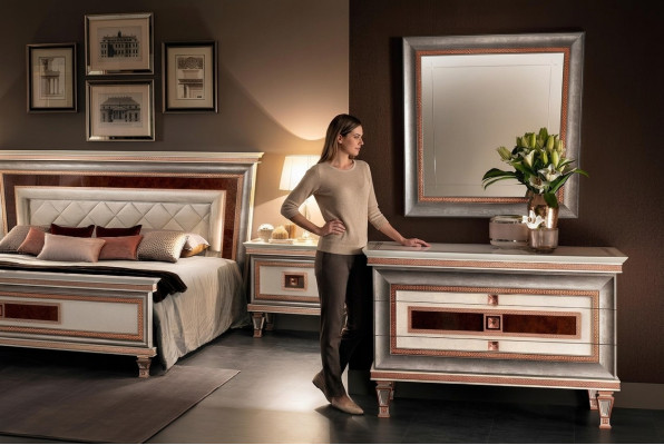 Meubles de style élégant pour la chambre Commode Armoire Style Classique Buffet avec miroir