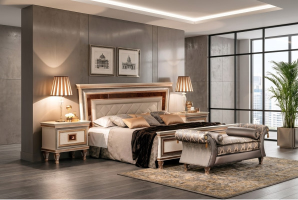 Lits design Lit Lit rembourré 180x200 Lit double meubles arredoclassic