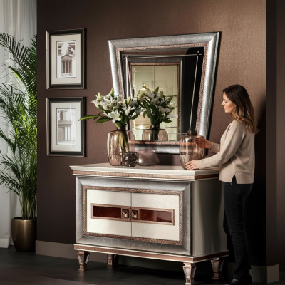 Consoles Table Commode avec Miroir Ensemble de Meubles de Luxe Console 2 pièces. Fabriqué en Italie