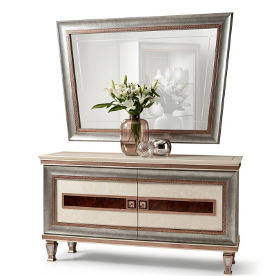 Consoles Table Commode avec Miroir Ensemble de Meubles de Luxe Console 2 pièces. Fabriqué en Italie