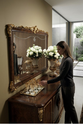 Miroir mural classique avec cadre en bois Miroir Meubles neufs 165x114 Cadre en verre Design