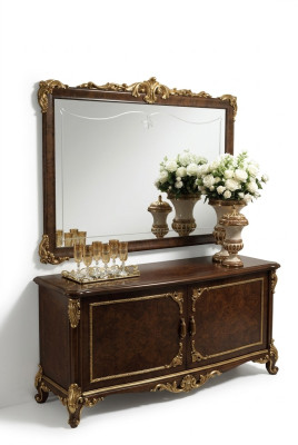 Miroir mural classique avec cadre en bois Miroir Meubles neufs 165x114 Cadre en verre Design