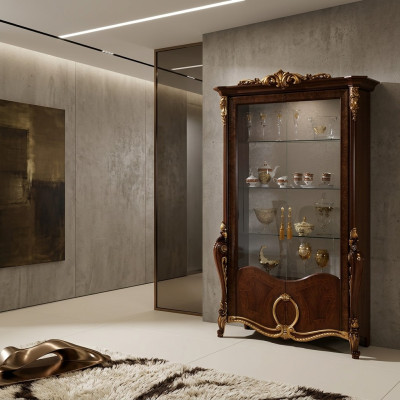 Salon Mobilier Classique Bois Vitrine en Verre Armoire en Verre Armoire Vitrine Présente le nouveau