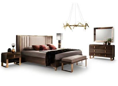 Chambre à coucher design 6 pièces. Ensemble complet Lit Table de chevet Commode Arredoclassic