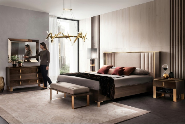 Ensemble de chambre de luxe Lit 2x Table de chevet Design classique R Lits Meubles 3 pièces