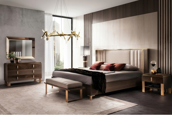 Ensemble de chambre de luxe Lit 2x Table de chevet Design classique R Lits Meubles 3 pièces
