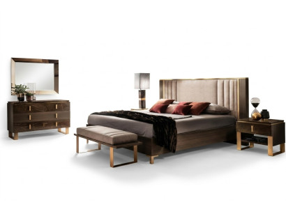 Ensemble de chambre 5 pièces. Mobilier de luxe moderne neuf Lit Table de chevet Commode
