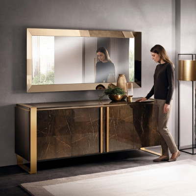 Consoles Table Commode avec Miroir Ensemble de meubles de classe luxueuse Console 2pcs. Bois neuf