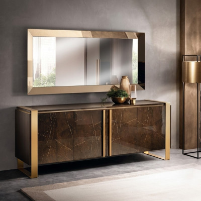Consoles Table Commode avec Miroir Ensemble de meubles de classe luxueuse Console 2pcs. Bois neuf