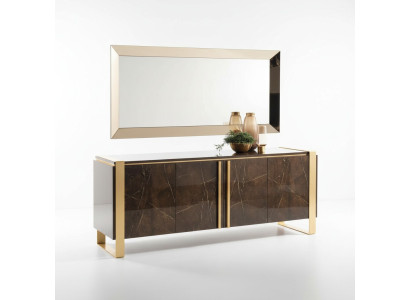 Consoles Table Commode avec Miroir Ensemble de meubles de classe luxueuse Console 2pcs. Bois neuf