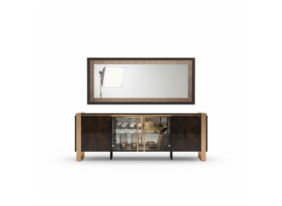 Commode Design Buffet Latéral Petite Armoire Penderie Étagère de Salon Métallique de Luxe