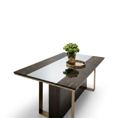 Table de salle à manger design en bois classique 160x90 cm pour la salle à manger ou le salon.