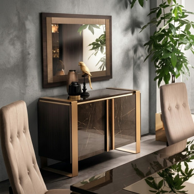 Meubles de style classique r Ensemble de 2 pièces Commode avec miroir Meubles italiens de luxe