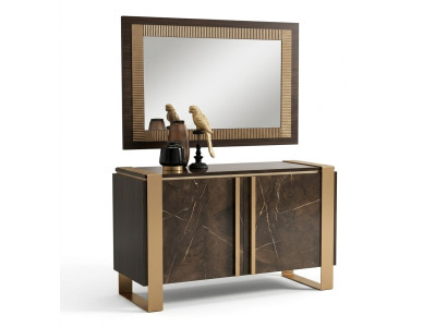 Meubles de style classique r Ensemble de 2 pièces Commode avec miroir Meubles italiens de luxe