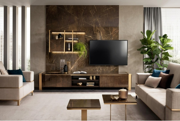 Étagères Unité murale Armoire TV Buffet TV Bahuts vitrines Armoire Salon Étagère arredoclassic