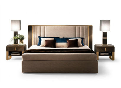 Lit 2x Table de chevet Design Chambre 3 pièces. Ensemble de lits classiques ou de luxe Meubles
