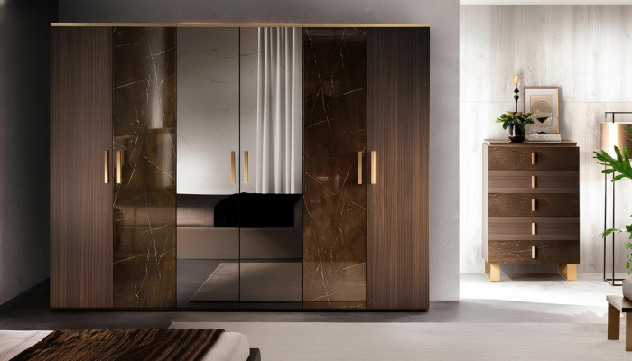 Armoire de vêtements de luxe Armoires à vêtements Mobilier de designer de haute brillance Salon en bois neuf