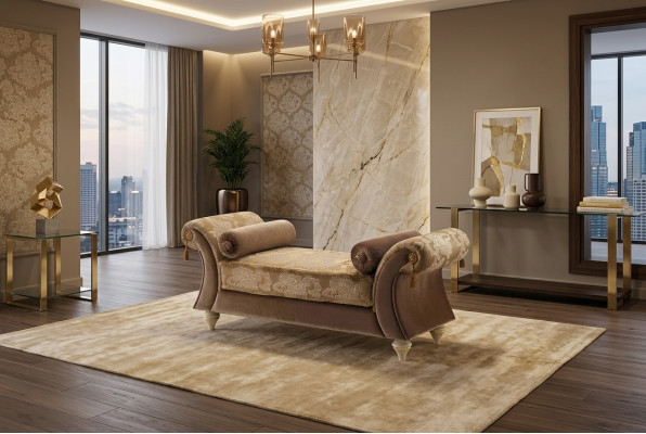 Chaise longue canapé salon chaise tissu baroque rococo arredoclassic