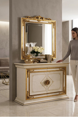 Miroir Commode Armoire Commodes Enfilade Ensemble de chambre Bois Style classique