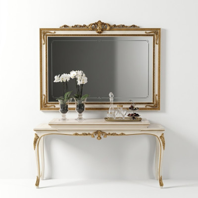 Miroir mural Cadre en bois Miroir doré Miroir suspendu Miroir mural Salon neuf