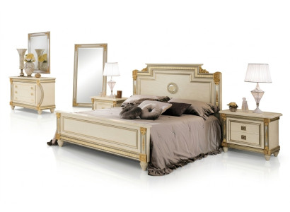 Lit 2x Table de chevet Conception Chambre Classique r 3 pièces. Ensemble de lits de luxe Meubles