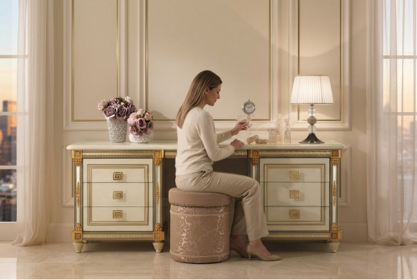 Tabouret Design Pouf Chambre Tabouret Rond Designer Siège Rembourré Meubles Neuf