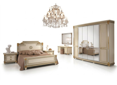 Ensemble de chambre à coucher Design Mobilier de luxe moderne Lit 2x Table de chevet 7 pièces. Italie nouvelle