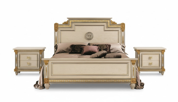 Meubles italiens Lit Lits Lit en bois Bois massif Lit double nouveau arredoclassic