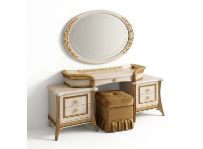 Coiffeuse Miroir Tabouret Commode Ensemble Chambre Complet neuf 3 pièces. Console