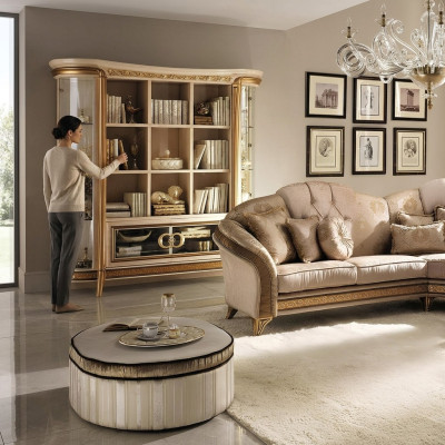 Bibliothèque de bureau Armoire classeur Mobilier de luxe Style Antique Armoire arredoclassic