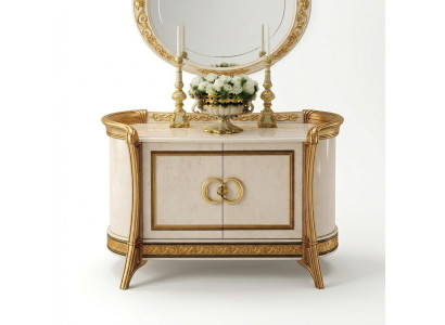 Meubles de style baroque Armoire Commode Beige Luxe Bois Mobilier Italien neuf