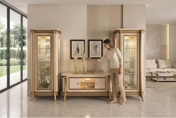 Étagères de design Buffet TV Sideboard Télévision Muré Low Board Armoire de luxe Commode Étagère