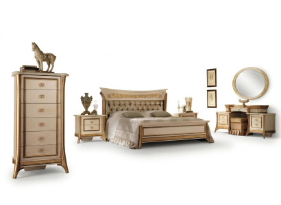 Ensemble de chambre Lit Table de nuit Commode Miroir Tabouret neuf 7 pièces Baroque Rococo