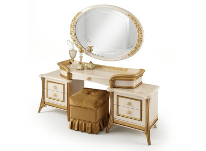 Coiffeuse avec miroir Luxe Console Coiffeuse Table de chambre Baroque Rococo