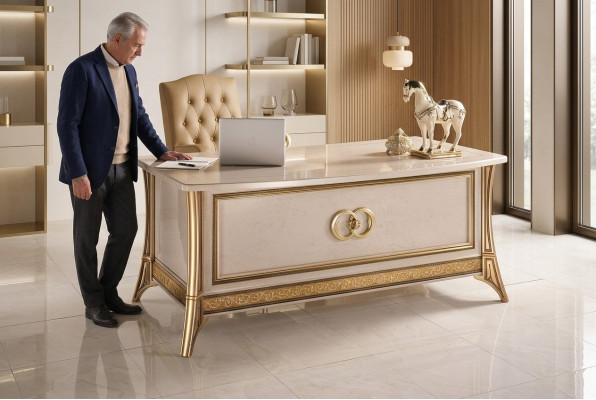 Bureau de luxe Bureau de style antique Rococo Baroque neuf