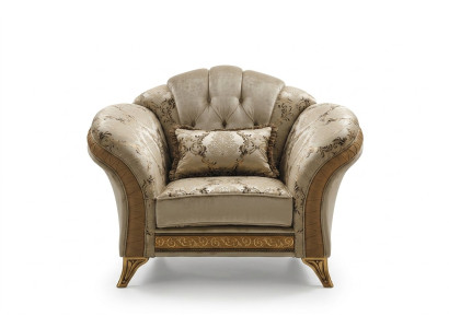 Salon Fauteuil de luxe Hôtel Rembourrage Classique 1 Place Beige arredoclassic