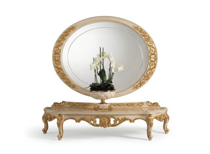 Miroir design Miroir mural Cadre en bois massif Miroir suspendu Meubles de luxe Baroque