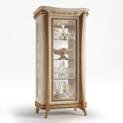 Vitrine de luxe Vitrine en verre Armoire de style classique Étagère de meubles ITALIE nouveau