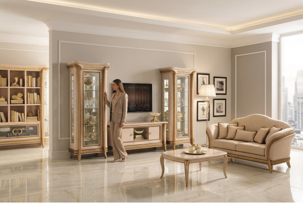 Design Meuble mural Buffet 2x Armoire Meuble télévision Buffet Ensemble de 3 pièces Vitrine