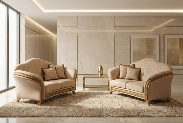 Meubles italiens Sofa Suite Groupe Siège Classique Ensembles 3+3 Places