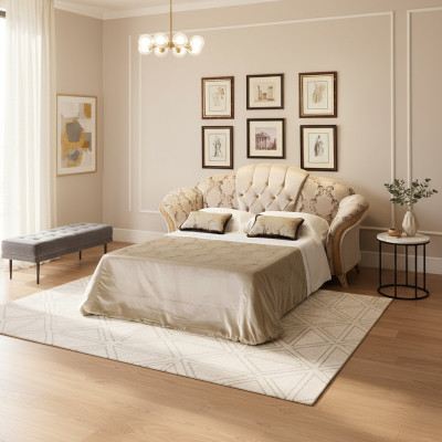 Canapé 3 places Canapé avec fonction lit Tissu Tissu Mobilier Rembourrage arredoclassic