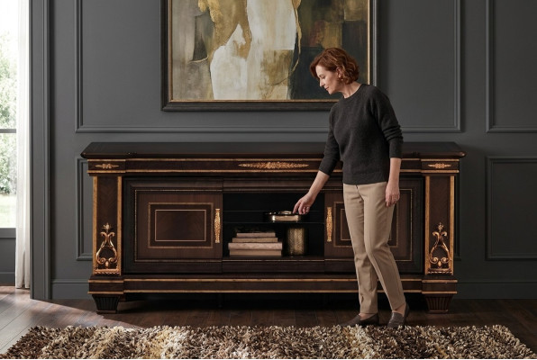 Bahut en bois artisanal Classique r Meuble de base Meuble TV Cabinet TV Nouveau meuble