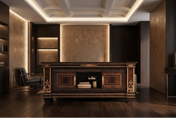 Bahut en bois artisanal Classique r Meuble de base Meuble TV Cabinet TV Nouveau meuble