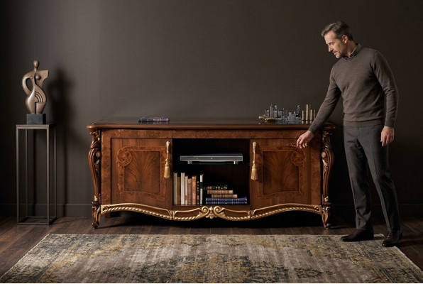 Meuble TV design Buffet télévision Armoire murale Basse Luxueux Étagères Commode Armoire nouvelle