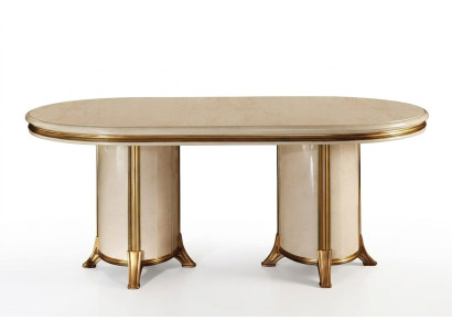 Salle à manger Salon Classique Beige arredoclassic Table à manger Table de design Bois