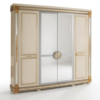 Armoire à vêtements de luxe Armoires à vêtements Mobilier laqué brillant Designer de meubles en bois vivant neuf
