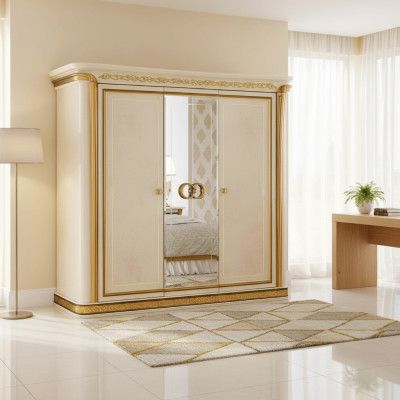 Garde-robe Chambre Armoire en Bois Armoire 3 Portes Placards Luxe arredoclassic