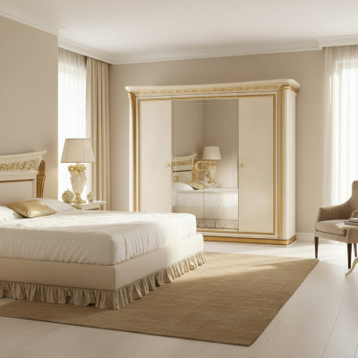 Armoire à vêtements de designer Arredoclassic à finition brillante Meubles de chambre à coucher.