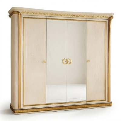 Armoire à vêtements de designer Arredoclassic à finition brillante Meubles de chambre à coucher.