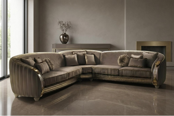 Canapé d'angle en cuir en forme de L Canapé Canapé living Suite Canapé design en coin arredoclassic